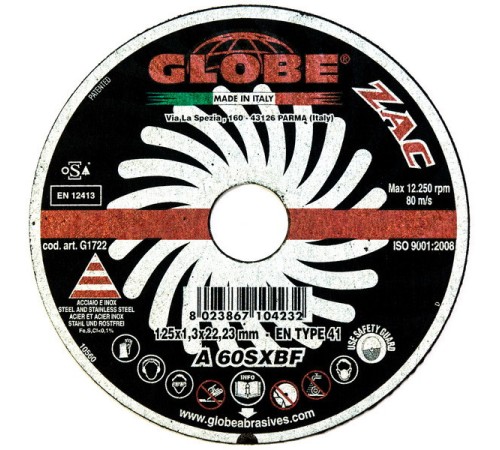 Отрезной диск Globe 125x1.3 мм для стали и нержавейки