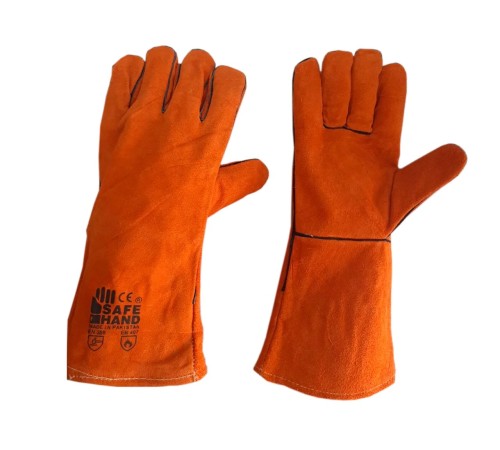 Краги сварочные SAFE HAND из спилка с кевларовой нитью 35 см